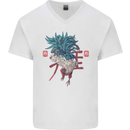Chinese Zodiac Year of the Rooster Mens V-Neck Cotton T-Shirt White