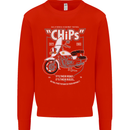 Chips Police Motorcycle Drama Motorbike Mens Sweatshirt Jumper Bright Red