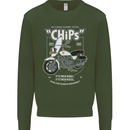 Chips Police Motorcycle Drama Motorbike Mens Sweatshirt Jumper Forest Green