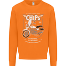 Chips Police Motorcycle Drama Motorbike Mens Sweatshirt Jumper Orange