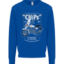 Chips Police Motorcycle Drama Motorbike Mens Sweatshirt Jumper Royal Blue