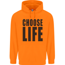 Choose Life Fancy Dress Outfit Costume Mens 80% Cotton Hoodie Orange