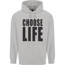 Choose Life Fancy Dress Outfit Costume Mens 80% Cotton Hoodie Sports Grey
