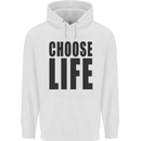 Choose Life Fancy Dress Outfit Costume Mens 80% Cotton Hoodie White