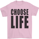 Choose Life Fancy Dress Outfit Costume Mens T-Shirt Cotton Gildan Light Pink