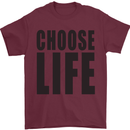 Choose Life Fancy Dress Outfit Costume Mens T-Shirt Cotton Gildan Maroon