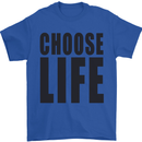 Choose Life Fancy Dress Outfit Costume Mens T-Shirt Cotton Gildan Royal Blue