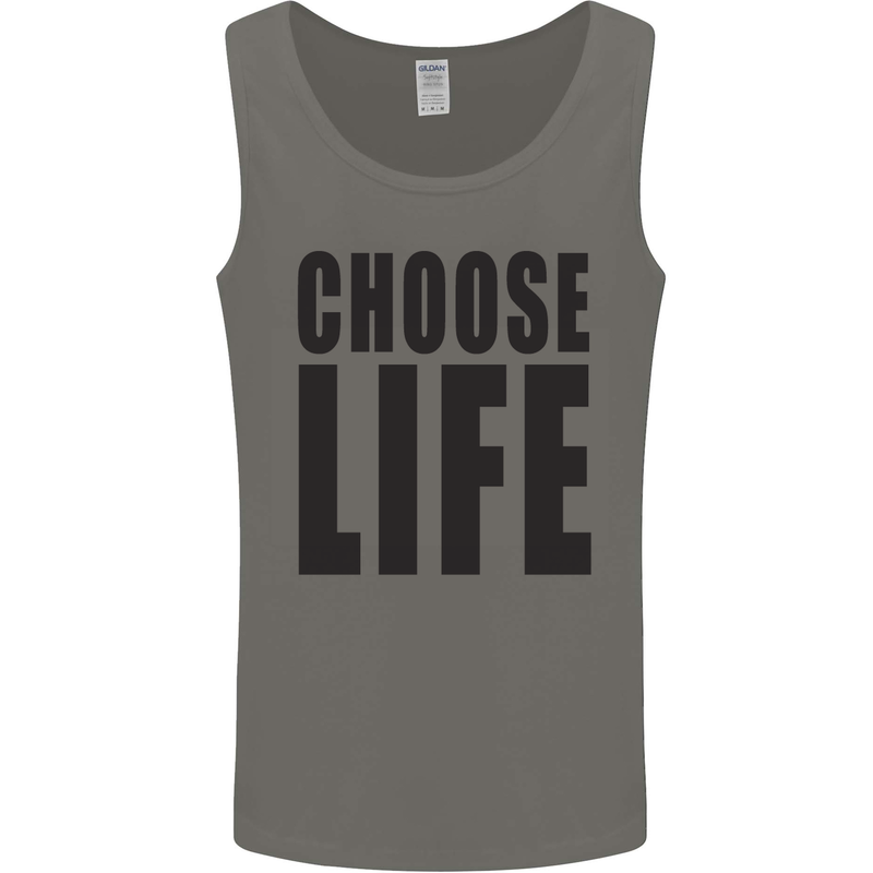 Choose Life Fancy Dress Outfit Costume Mens Vest Tank Top Charcoal