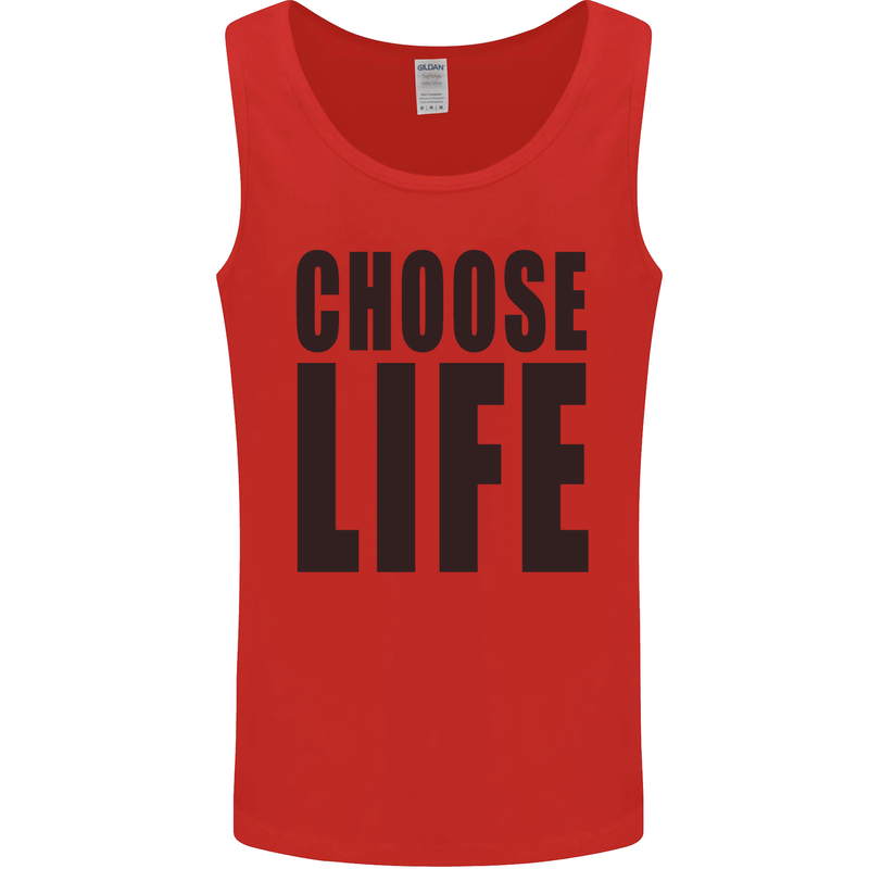 Choose Life Fancy Dress Outfit Costume Mens Vest Tank Top Red