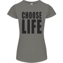 Choose Life Fancy Dress Outfit Costume Womens Petite Cut T-Shirt Charcoal