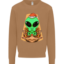 Christmas Alien UFO Santa Space Ship Funny Mens Sweatshirt Jumper Caramel Latte