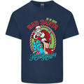 Christmas Bad Santa Funny Xmas Mens Cotton T-Shirt Tee Top Navy Blue