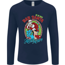 Christmas Bad Santa Funny Xmas Mens Long Sleeve T-Shirt Navy Blue