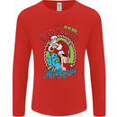 Christmas Bad Santa Funny Xmas Mens Long Sleeve T-Shirt Red