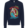 Christmas Bad Santa Funny Xmas Mens Sweatshirt Jumper Navy Blue