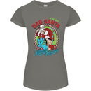 Christmas Bad Santa Funny Xmas Womens Petite Cut T-Shirt Charcoal