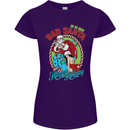 Christmas Bad Santa Funny Xmas Womens Petite Cut T-Shirt Purple