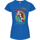 Christmas Bad Santa Funny Xmas Womens Petite Cut T-Shirt Royal Blue
