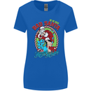 Christmas Bad Santa Funny Xmas Womens Wider Cut T-Shirt Royal Blue