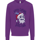Christmas Bah Humbug Skull Scrouge Mens Sweatshirt Jumper Purple