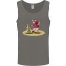 Christmas Beach Santa Clause & Snowman Mens Vest Tank Top Charcoal