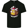 Christmas Bee Merry Funny Novelty Mens Cotton T-Shirt Tee Top Black