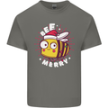 Christmas Bee Merry Funny Novelty Mens Cotton T-Shirt Tee Top Charcoal