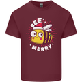 Christmas Bee Merry Funny Novelty Mens Cotton T-Shirt Tee Top Maroon