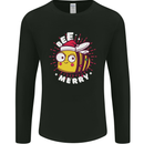 Christmas Bee Merry Funny Novelty Mens Long Sleeve T-Shirt Black