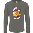 Christmas Bee Merry Funny Novelty Mens Long Sleeve T-Shirt Charcoal