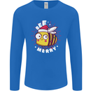 Christmas Bee Merry Funny Novelty Mens Long Sleeve T-Shirt Royal Blue