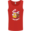 Christmas Bee Merry Funny Novelty Mens Vest Tank Top Red