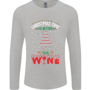 Christmas Better With Wine Funny Alcohol Mens Long Sleeve T-Shirt Sports Grey