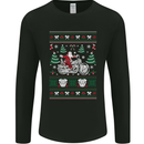 Christmas Biker Santa Motorbike Motorcycle Mens Long Sleeve T-Shirt Black
