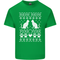 Christmas Cat Meow Purr Funny Xmas Mens Cotton T-Shirt Tee Top Irish Green