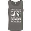 Christmas Cat Meow Purr Funny Xmas Mens Vest Tank Top Charcoal