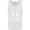 Christmas Cat Meow Purr Funny Xmas Mens Vest Tank Top White