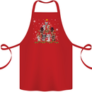 Christmas Cat Tree Funny Xmas Cotton Apron 100% Organic Red