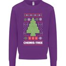 Christmas Chemistry Tree Funny Xmas Science Kids Sweatshirt Jumper Purple