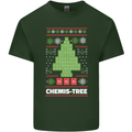 Christmas Chemistry Tree Funny Xmas Science Mens Cotton T-Shirt Tee Top Forest Green