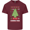 Christmas Chemistry Tree Funny Xmas Science Mens Cotton T-Shirt Tee Top Maroon