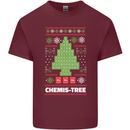 Christmas Chemistry Tree Funny Xmas Science Mens Cotton T-Shirt Tee Top Maroon