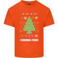 Christmas Chemistry Tree Funny Xmas Science Mens Cotton T-Shirt Tee Top Orange