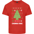 Christmas Chemistry Tree Funny Xmas Science Mens Cotton T-Shirt Tee Top Red