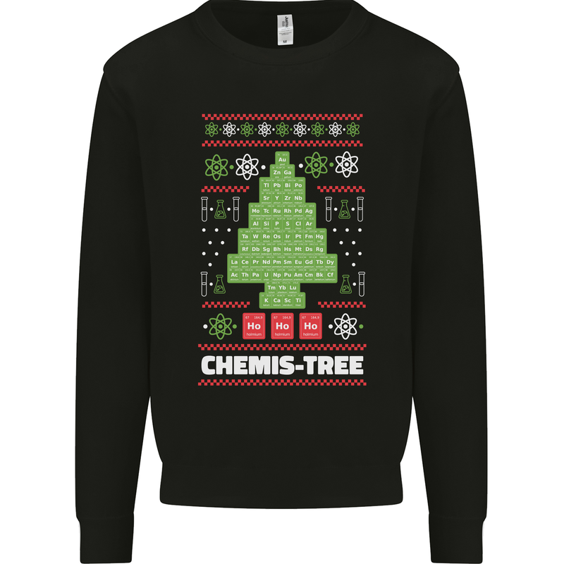 Christmas Chemistry Tree Funny Xmas Science Mens Sweatshirt Jumper Black