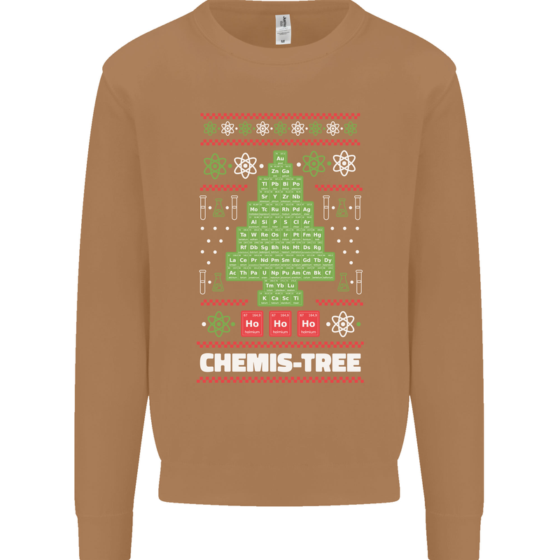 Christmas Chemistry Tree Funny Xmas Science Mens Sweatshirt Jumper Caramel Latte
