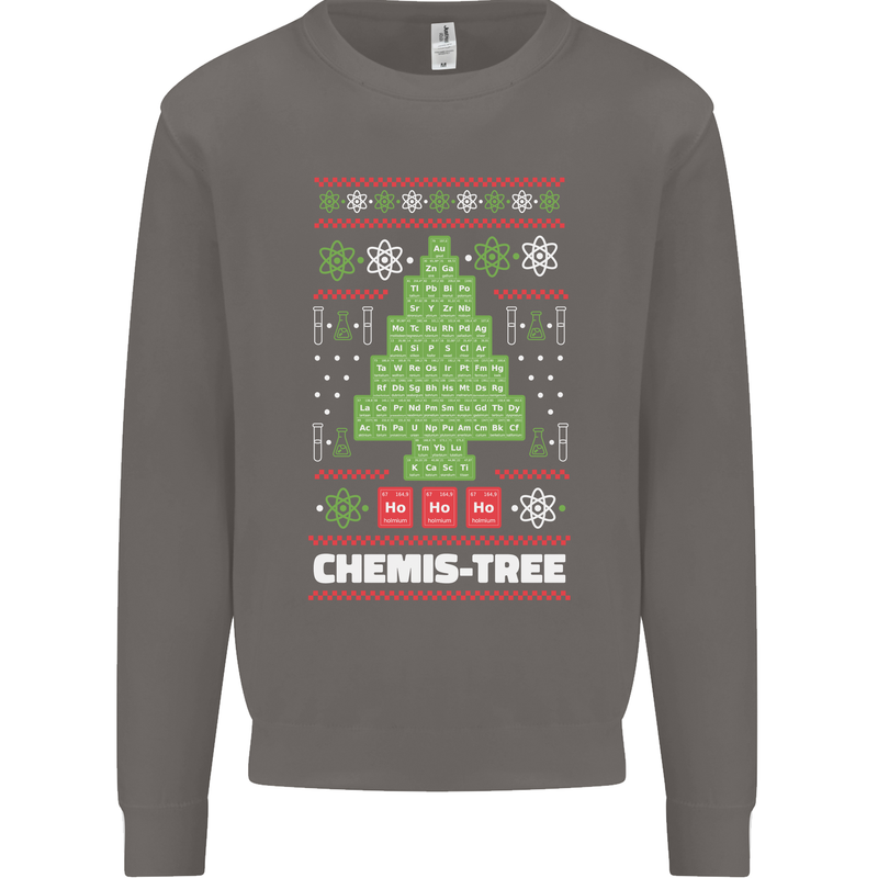 Christmas Chemistry Tree Funny Xmas Science Mens Sweatshirt Jumper Charcoal