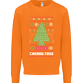 Christmas Chemistry Tree Funny Xmas Science Mens Sweatshirt Jumper Orange