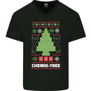 Christmas Chemistry Tree Funny Xmas Science Mens V-Neck Cotton T-Shirt Black