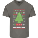 Christmas Chemistry Tree Funny Xmas Science Mens V-Neck Cotton T-Shirt Charcoal